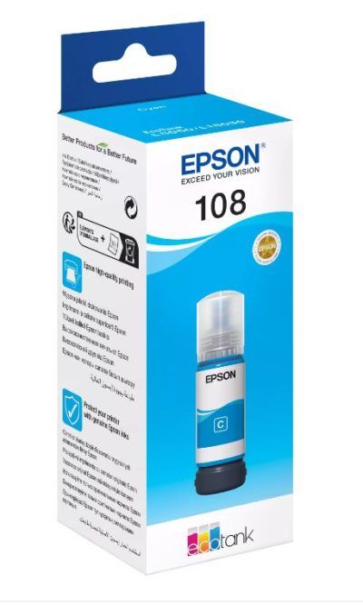 בקבוק דיו צ'יאן 108 מקורי 70 מ"ל  Epson