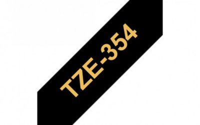 קלטת זהב על שחור 24 מ"מ מקורי Brother TZE354  למינציה דביק סטנדרטי