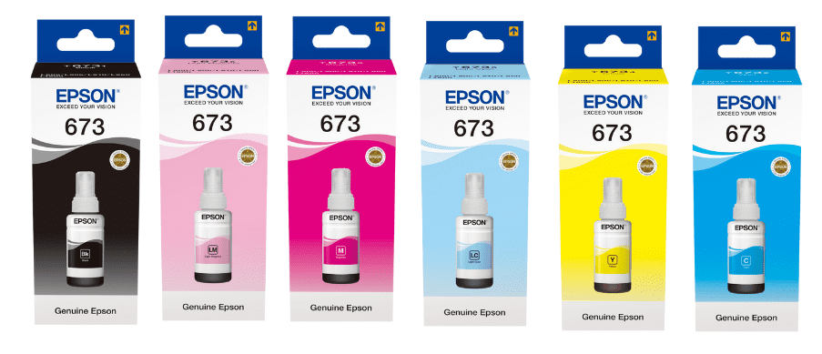 סט בקבוקי דיו מקורי אפסון T673 Epson סט בקבוקי דיו מקורי אפסון T673 Epson