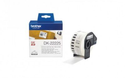 גליל נייר תוויות רציף מקורי 38 מ"מ שחור על לבן Brother DK-22225 גליל נייר תוויות רציף מקורי 38 מ"מ שחור על לבן Brother DK-22225