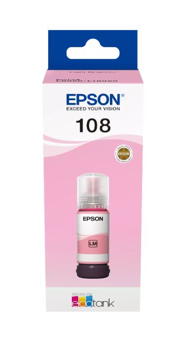 בקבוק דיו ורוד 108 מקורי 70 מ"ל Epson בקבוק דיו ורוד 108 מקורי 70 מ"ל Epson