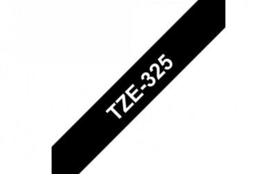קלטת לבן על שחור 9 מ"מ מקורי Brother TZE325  למינציה דביק סטנדרטי