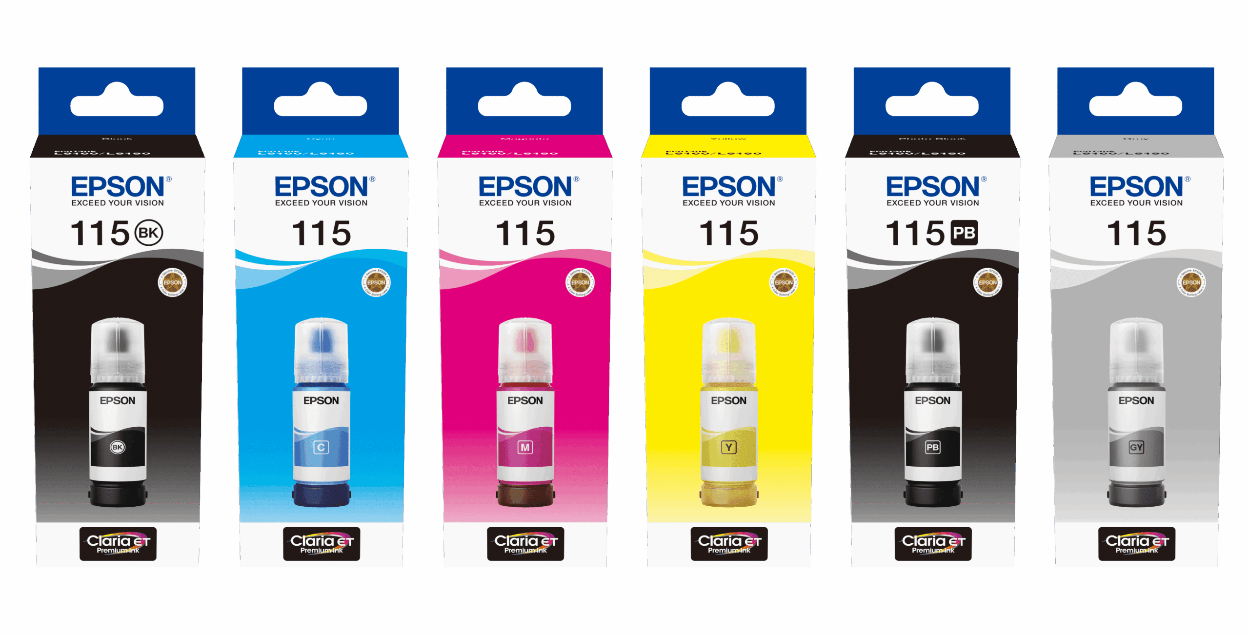 סט 6 בקבוקי דיו מקורי אפסון 115 Epson Ecotank סט 6 בקבוקי דיו מקורי אפסון 115 Epson Ecotank